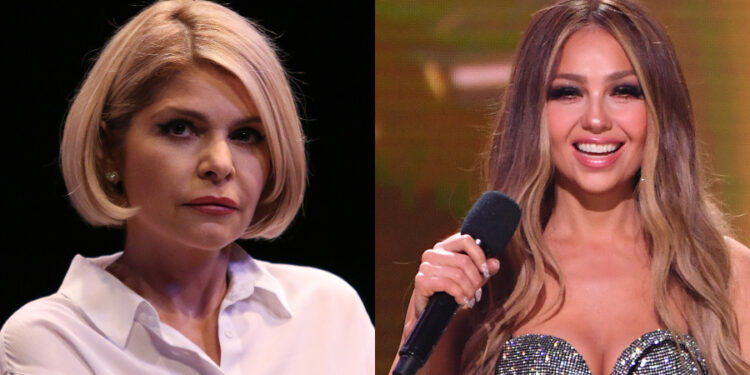 Thalía e Itatí Cantoral imitan juntas a las famosas niñas del pastel. Foto; Getty Images