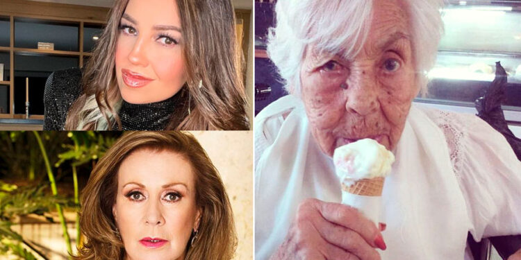 Thalía y Laura Zapata preocupadas por doña Eva Mange