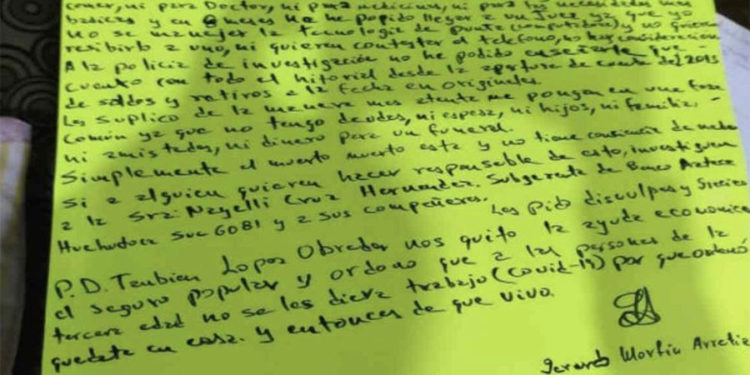 Abuelito se suicidó tras acusar a Banco Azteca de vaciar su cuenta de ahorro