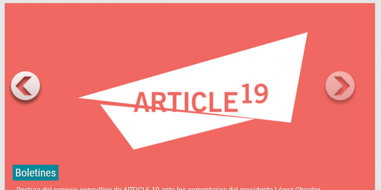 Artículo 19 niega recibir financiamiento de empresas extranjeras