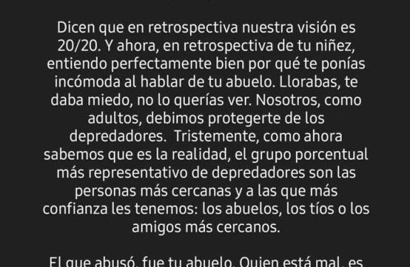 "Yo sí te creo. La culpa no es tuya. El abusador es él"