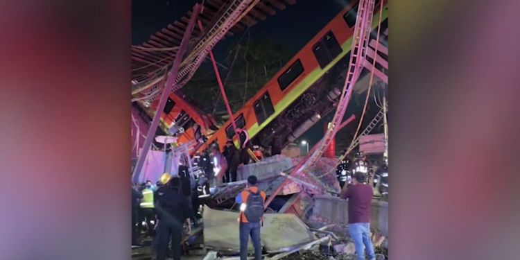 Así quedó el tramo caído del metro en Ciudad de México