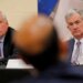 Jerome Powell (derecha) y Eric Rosengren, entonces presidente de la Fed de Boston, en un acto en East Hartford (Connecticut) a finales de 2019.