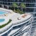 Vista del condominio Aria on the Bay en Miami, Florida.