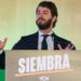 El candidato de Vox para la presidencia de Castilla y León, Juan García-Gallardo, en una rueda de prensa el 14 de febrero en Valladolid.