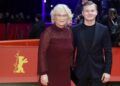 Christine Lambrecht, en 2020, cuando era ministra de Justicia alemana, con su hijo Alexander en la Berlinale.