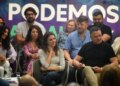 Irene Montero, junto a Juan Antonio Delgado, en un acto de Podemos el sábado en Málaga.