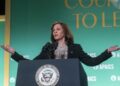 La vicepresidenta de Estados Unidos, KAmala Harris, durante su intervención de este martes en Washington.