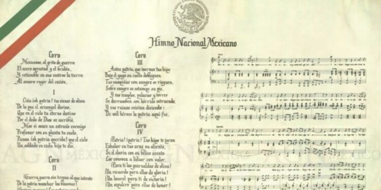 La letra y música del Himno Nacional Mexicano.