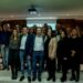 Edmundo Bal rodeado de los miembros que apoyan su candidatura, este jueves, en Madrid.