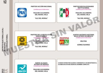 Boleta de la elección 2023 del Estado de México. (Crédito: IEEM).