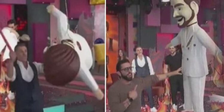 Team Infierno se ensaña rompiendo piñata de Jorge Losa en programa en vivo