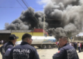 Bodega de desechos incendiada en Ecatepec