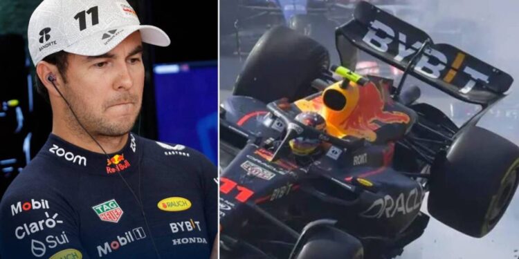 Checo Pérez abandona el GP de México por fuerte choque