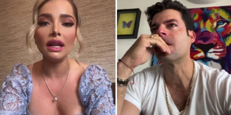 ¡No aguanta más! Adrián Di Monte llorando niega haber maltratado a su ex Sandra Itzel; ella le responde