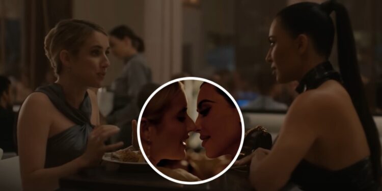 Así fue el candente beso entre Kim Kardashian y Emma Roberts en 'AHS: Delicate': VIDEO