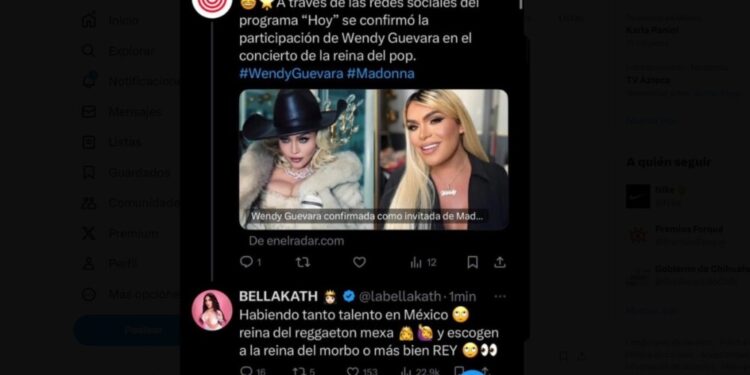 la captura falsa de la crítica de Bellakath a Wendy Guevara