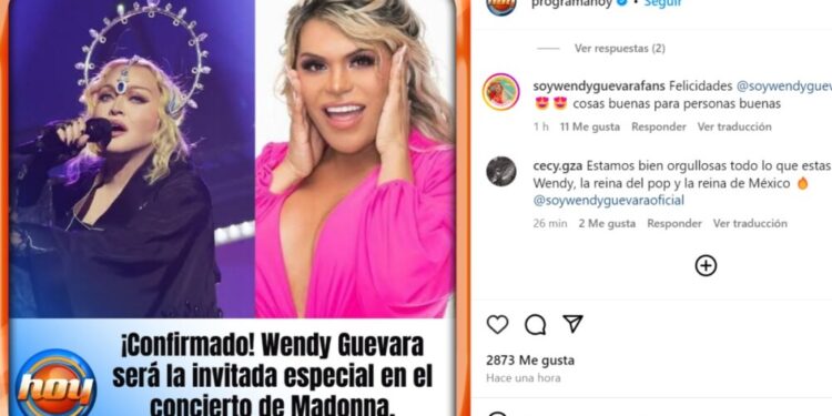 madonna y Wendy Guevara en el escenario