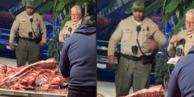 Estaban haciendo una carnita asada y fueron sorprendidos por dos policías estadounidenses por un malentendido: VIDEO