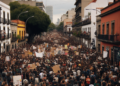 Manifestación contra casilla en La Condesa.