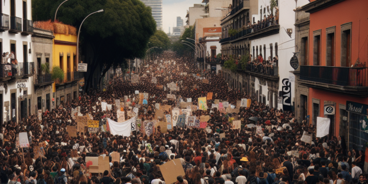 Manifestación contra casilla en La Condesa.