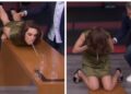 ¡Qué oso! Tania Rincón sufrió una bochornosa caída en vivo y ahora hasta 'debe' una mesa: VIDEO