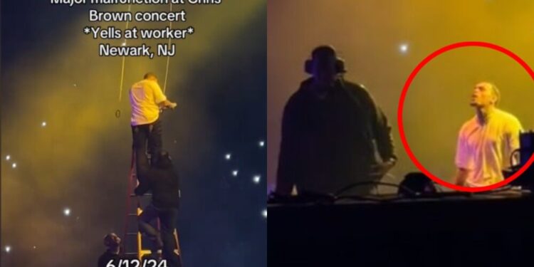 chris brown stuck in air