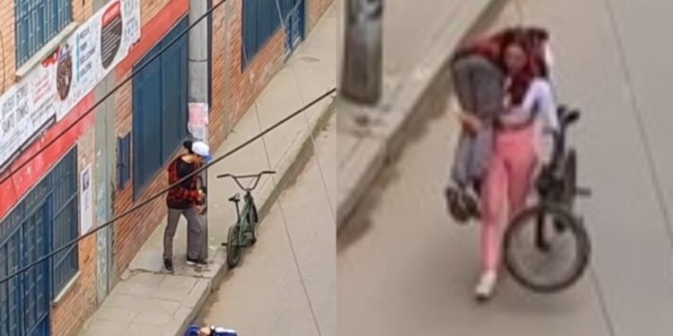 Revelan LA VERDAD del video viral de la joven que cargó a su novio borracho al hombro y le llevó hasta la bicicleta