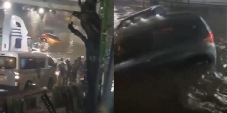 las fuertes imágenes del momento en el que se desborda el río y arrastra autos en Naucalpan