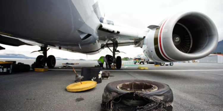 ¡Trágico despegue! Mueren dos trabajadores por la explosión de uno de los neumáticos de un avión