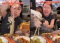 ¡VIRAL! El perturbador ataque de un camarón a una influencer que lo quería cocinar vivo