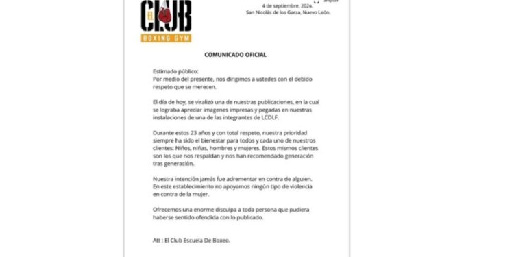 la escuela de boz publicó un comunicado disculpándose