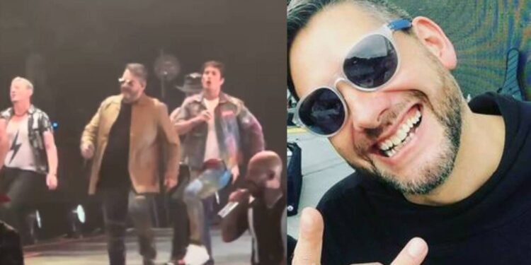 Alan Ibarra, de Magneto, sigue sin dar una en el baile durante concierto del 90s Pop Tour