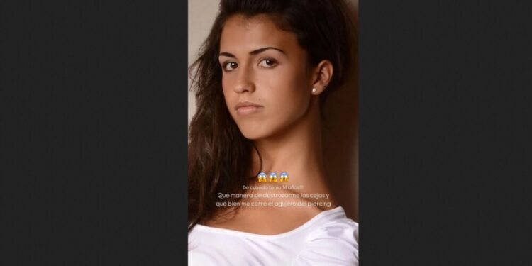 La foto de Sofía Suescun con un piercing y sus cejas exageradamente depiladas.jpg