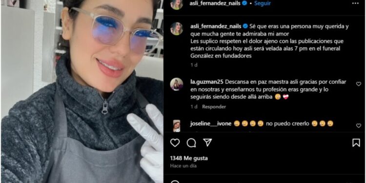 murió influencer asli fernandez mensaje de su esposo