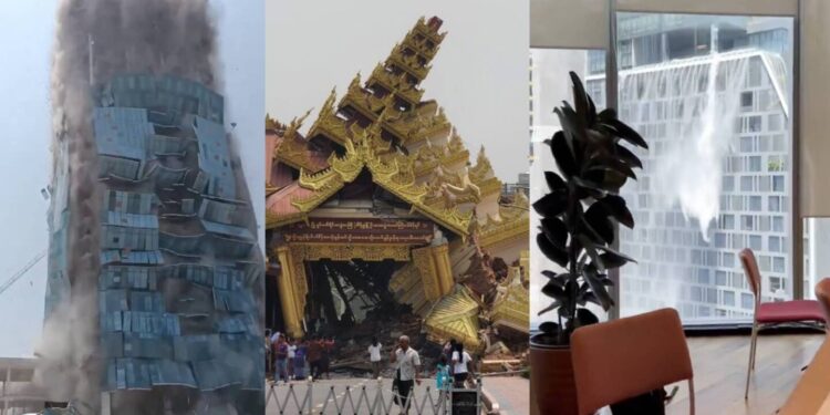 Los impresionantes VIDEOS del devastador terremoto de 7.7 en Tailandia y Birmania