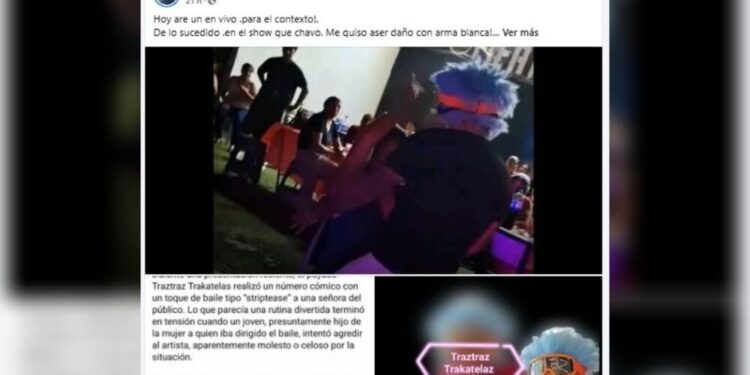 payaso cuchillo amenazado