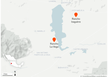 Rancho 'La Vega' a una distancia de 20 a 26 km del 'Rancho Izaguirre' (Mapas de ubicación)