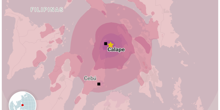 Un fuerte terremoto de magnitud 6.9 ha sacudido la región situada a 11 kilómetros al este-sureste de Calape, Filipinas. El evento sísmico, reportado en la actualización de las 00:00 del 1 de octubre de 2025, ha generado alertas en poblaciones cercanas, incluida Cebu City. Las autoridades están evaluando los daños y posibles réplicas.