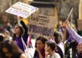 Manifestación por el Día Internacional de las Mujeres en Sevilla, este domingo.