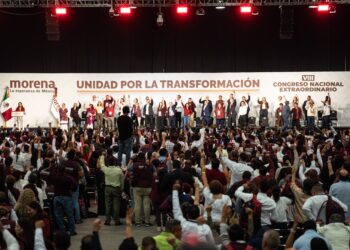 Congreso Nacional Extraordinario de Morena, donde designa a la nueva Presidenta Nacional, Ariadna Montiel, el 3 de mayo.