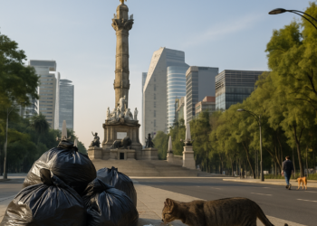 Dejan desperdicios en Ángel; solicitan bolsa.