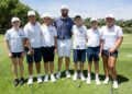 Jon Rahm, este martes junto a niños y niñas de la Fundación Valderrama, en una imagen ofrecida por LIV Golf.