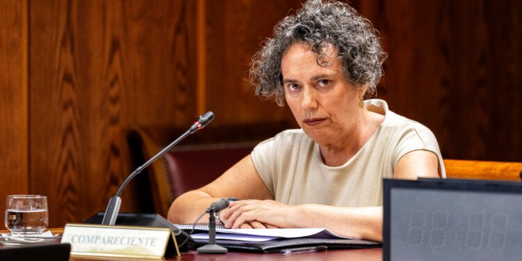 María Gertrudis Alcázar, durante su comparecencia ante el Senado.