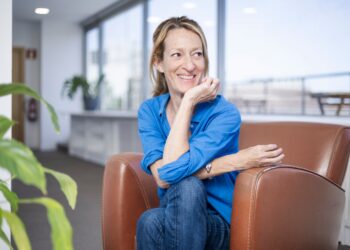 La escritora Milena Busquets, fotografiada en la sede de Penguin Random House en Barcelona.