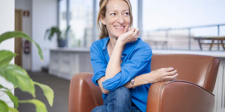 La escritora Milena Busquets, fotografiada en la sede de Penguin Random House en Barcelona.